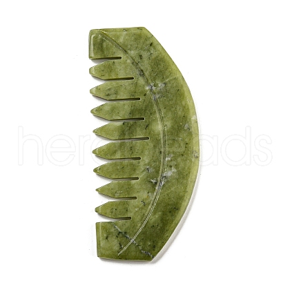 Mother's Day Gifts Natural Xiuyan Jade Massage Combs AJEW-K045-01A-1