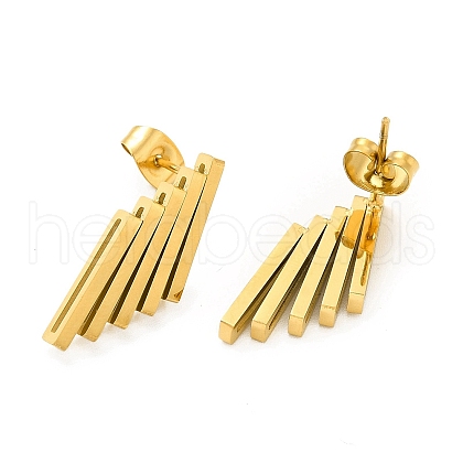 Ion Plating(IP) 304 Stainless Steel Rhombus Stud Earrings for Women EJEW-A089-05G-1