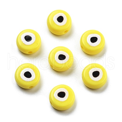 Opaque Printed Acrylic Beads OACR-G038-04G-1