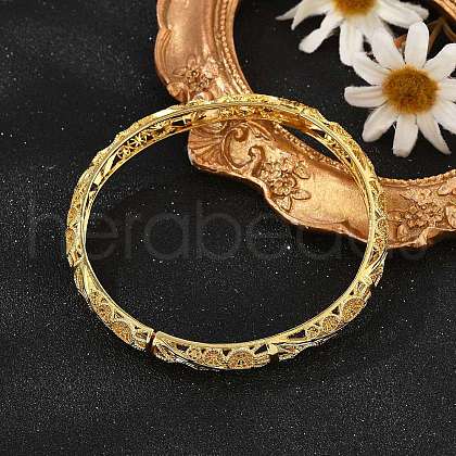 Brass Bangles for Women BJEW-D313-03G-1