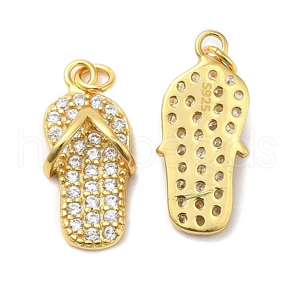 925 Sterling Silver Micro Pave Cubic Zirconia Shoe Pendants STER-I010-04G-1