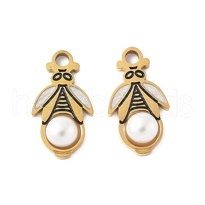 304 Stainless Steel Enamel Pendants STAS-R168-07G-1