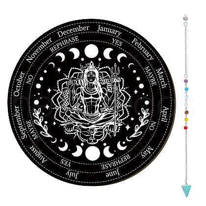 CREATCABIN 1Pc Chakra Gemstones Dowsing Pendulum Pendants FIND-CN0001-15E-1