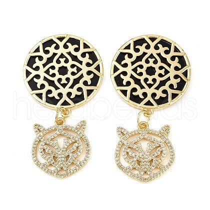 Brass Micro Pave Cubic Zirconia Big Pendants KK-S526-59G-1