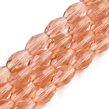 Transparent Glass Beads Strands EGLA-A037-T6x8mm-D06-1