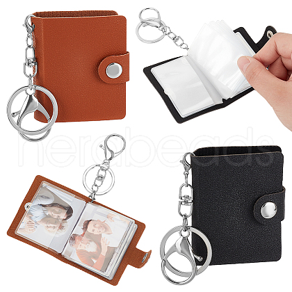AHADERMAKER 4 Sets 2 Colors Mini Photo Keychain KEYC-GA0001-36-1