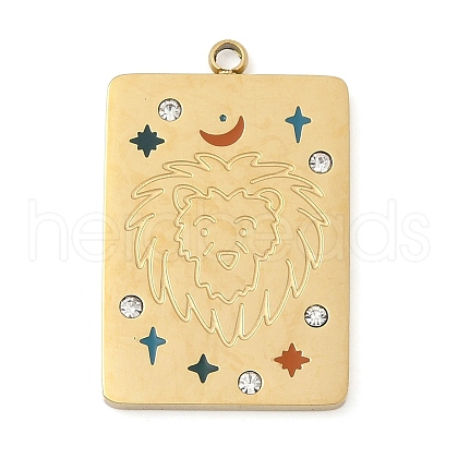 304 Stainless Steel Rhinestones Pendants STAS-D306-01G-E-1
