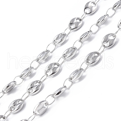 Tarnish Resistant 304 Stainless Steel Coffee Bean Link Chains CHS-E010-01P-1