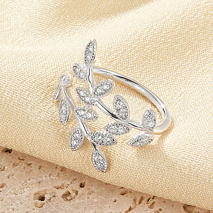 925 Sterling Silver Micro Pave Cubic Zirconia Open Rings for Women IW9494-2-1