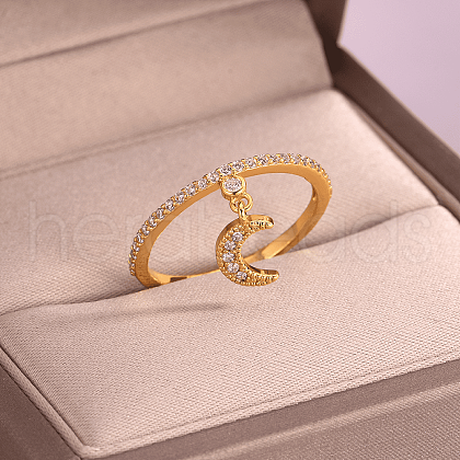 Brass Micro Pave Cubic Zirconia Finger Rings for Women SB7681-6-1