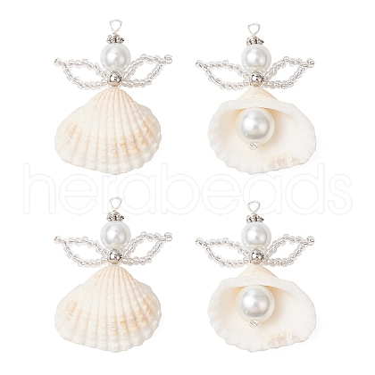 Clam Shell Pendants PALLOY-MZ00718-02-1