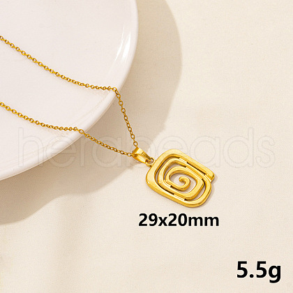 Stainless Steel Spiral Pendant Necklaces UW1912-10-1