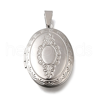 316 Stainless Steel Locket Pendants STAS-C123-01B-P-1