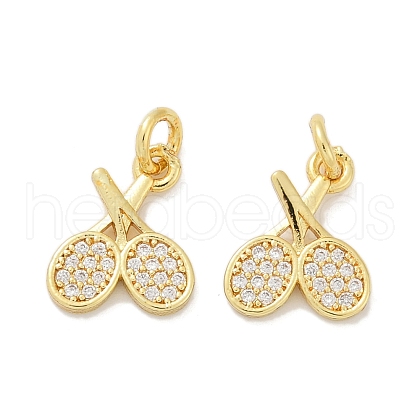 Brass Micro Pave Cubic Zirconia Pendants KK-U073-08G-1