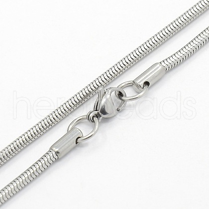 Tarnish Resistant Men's 304 Stainless Steel Snake Chain Necklaces STAS-O037-74P-1