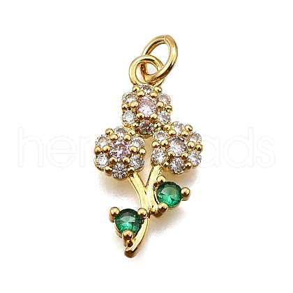 Brass Micro Pave Cubic Zirconia Pendants KK-Z100-12G-1