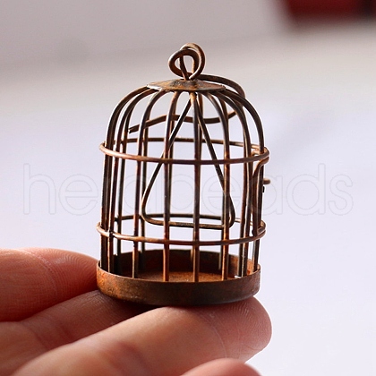 Miniature Vintage Style Rusty Iron Birdcage MIMO-PW0001-167B-1-1