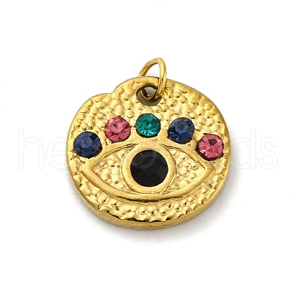 304 Stainless Steel Colorful Rhinestone Pendants STAS-E550-07G-1