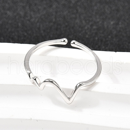 ECG 925 Sterling Silver Cuff Rings for Women RJEW-S631-04P-1