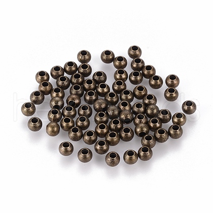 Antique Bronze Color Textured Round Beads X-EC247-NFAB-1