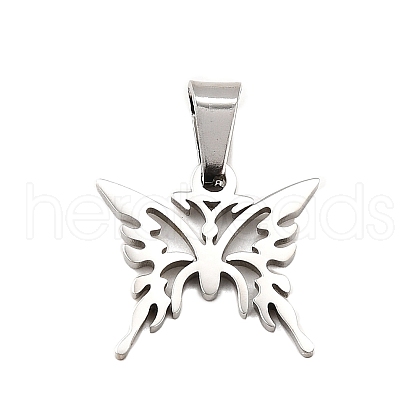 Butterfly 304 Stainless Steel Pendants STAS-M121-12P-1