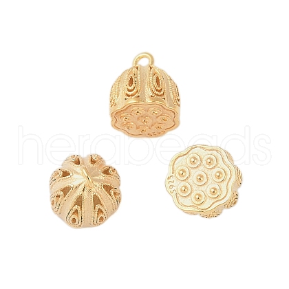 925 Sterling Silver Hollow Lotus Pod Charms STER-P060-21G-1
