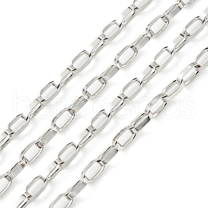 Anti-Tarnish Rhodium Plated 925 Sterling Silver Paperclip Chains STER-F052-08P-1