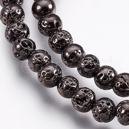 Electroplate Natural Lava Rock Beads Strands G-I200-17B-1