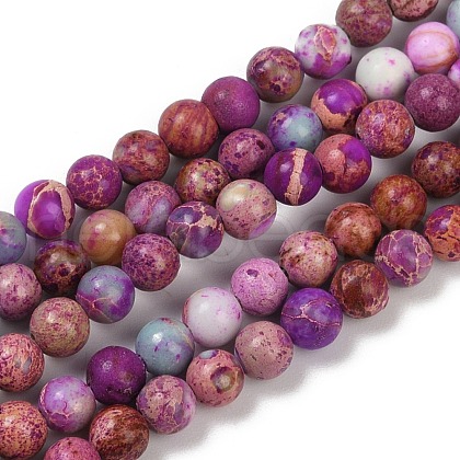 Dyed Natural Regalite/Imperial Jasper/Sea Sediment Jasper Beads Strands G-B124-C04-08-1