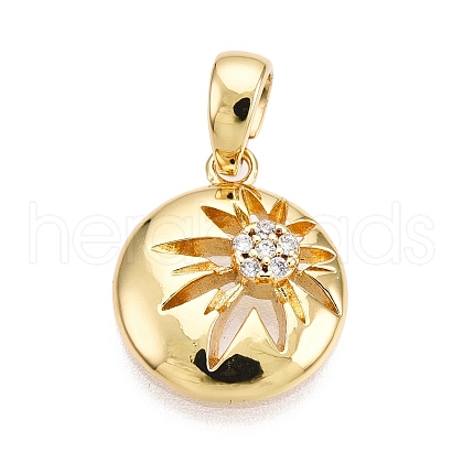Brass Micro Pave Cubic Zirconia Pendants KK-T070-38G-1