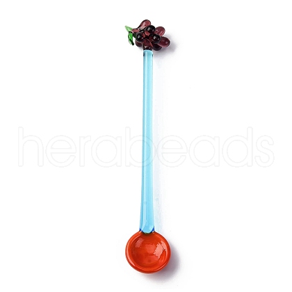 Handmade Glass Fruits Spoons AJEW-A067-01A-1