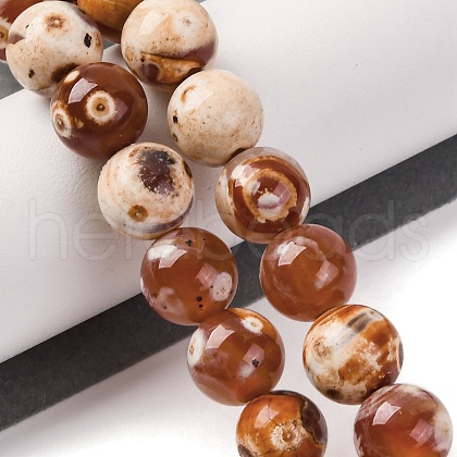 Natural Fire Crackle Agate Beads Strands G-G163-A01-03-1