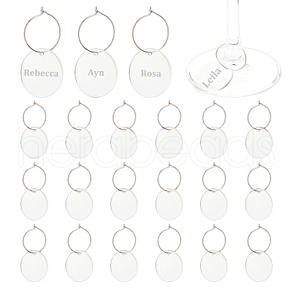 24Pcs Transparent Blank Acrylic Wine Glass Charms AJEW-AB00074-1