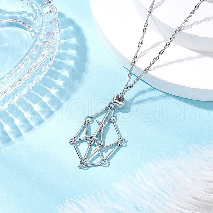 304 Stainless Steel Macrame Pouch Empty Stone Holder Necklace Making NJEW-JN05236-02-1