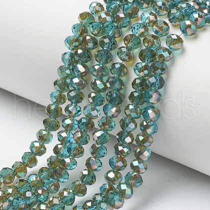 Electroplate Glass Beads Strands EGLA-A034-T6mm-J06-1