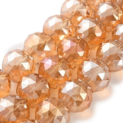 Transparent Electroplate Glass Beads Strands EGLA-N002-34H-F01-1