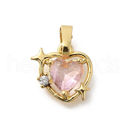 Brass Micro Pave Cubic Zirconia Charms KK-I717-01G-1