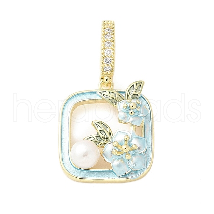 Brass Enamel Pendants KK-F886-03G-11-1