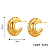 Textured Moon Stainless Steel Stud Earrings HR9387-4