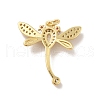 Brass Micro Pave Cubic Zirconia Pendants KK-B059-15G-2