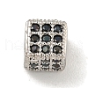 Brass Micro Pave Black Cubic Zirconia Beads KK-G493-37C-P02-1