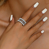 Elegant Vintage Style Brass Wide Hollow Flower Band Ring for Women's Daily Wear OD6362-3-1