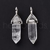 Natural Quartz Crystal Pointed Pendants G-K329-53P-3