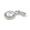 Oval Brass Micro Pave Cubic Zirconia Pendants KK-M326-15P-2
