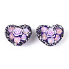 Heart Shape Polymer Clay Pave Rhinestone Beads RB-T018-03A-1