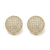 Half Round Brass Micro Pave Clear Cubic Zirconia Clip-on Earrings EJEW-M082-14G-2