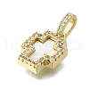 Brass Micro Pave Clear Cubic Zirconia Cross Pendants KK-V010-31G-2