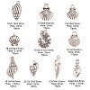 100Pcs 10 Styles Tibetan Style Alloy Whelk/Conch Shell Pendants TIBEP-CJ0001-61-2