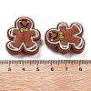 Christmas Gingerbread Man Silicone Beads SIL-U005-01C-3
