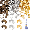   120Pcs 3 Colors Brass Folding Crimp Ends FIND-PH0020-81-1